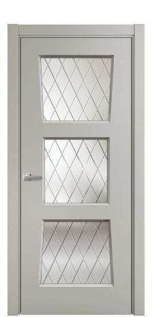 Дверь межкомнатная Dino 3 Цвет Серый Шелк Покрытие Эмаль  Наличник L 75 Цена 38500