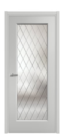 Дверь межкомнатная Rino 1 Цвет Серый Шелк Покрытие Эмаль  Наличник L 50 Цена 42765