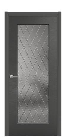 Дверь межкомнатная Rino 1 Цвет Антрацит Brash Покрытие Эмаль брашированная  Наличник L 50 Цена 47415