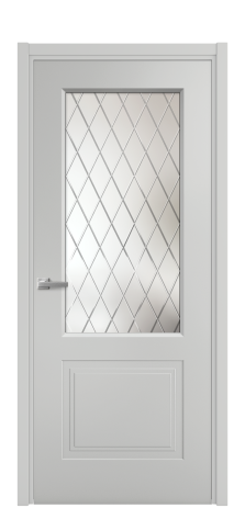 Дверь межкомнатная Rino 2 Цвет Серый Шелк Покрытие Эмаль  Наличник L 50 Цена 41980