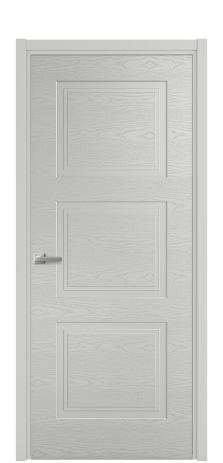 Дверь межкомнатная Rino 3 Цвет Серый Шелк Brash Покрытие Эмаль брашированная  Наличник L 50 Цена 44375