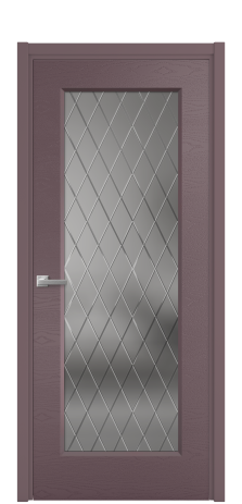 Дверь межкомнатная Plain 1 Цвет Лиловый Brash Покрытие Эмаль брашированная  Наличник L 50 Цена 46415