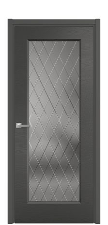 Дверь межкомнатная Plain 1 Цвет Антрацит Brash Покрытие Эмаль брашированная  Наличник L 50 Цена 46415