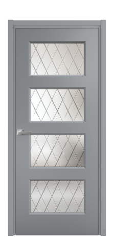 Дверь межкомнатная Plain 4 Цвет Гриджио Покрытие Эмаль  Наличник L 50 Цена 42243