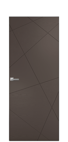 Дверь межкомнатная Твист 01 Цвет Коричневый Brash Покрытие Эмаль брашированная  Наличник Скрытый короб хром Цена 46300