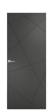 Дверь межкомнатная Твист 01 Цвет Антрацит Brash Покрытие Эмаль брашированная  Наличник Скрытый короб хром Цена 46300