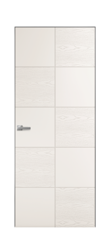 Дверь межкомнатная Linea 03 Цвет Молочный Brash Покрытие Эмаль брашированная  Наличник Скрытый короб хром Цена 46300