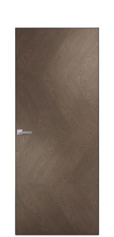 Дверь межкомнатная Юнит 01 Цвет Дуб Марракеш Покрытие Шпон натуральный  Наличник Скрытый короб хром Цена 55850