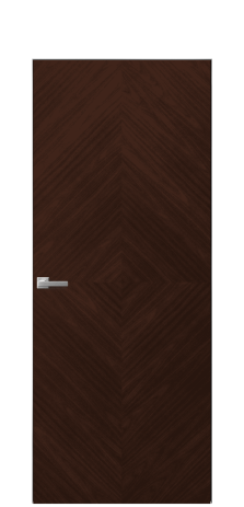Дверь межкомнатная Unit 02 Цвет Каштановый Орех Покрытие Шпон натуральный  Наличник Скрытый короб хром Цена 70050
