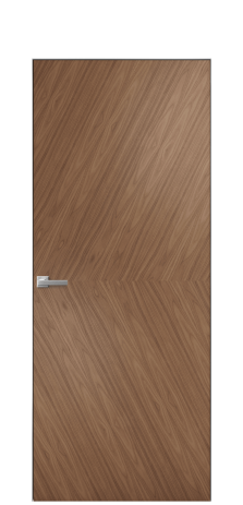 Дверь межкомнатная Unit 03 Цвет Американский Орех Покрытие Шпон натуральный  Наличник Скрытый короб хром Цена 54850