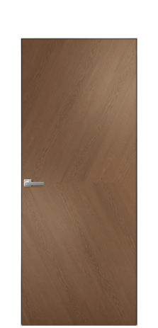 Дверь межкомнатная Unit 03 Цвет Дуб Темный Покрытие Шпон натуральный  Наличник Скрытый короб хром Цена 69010