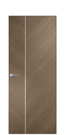 Дверь межкомнатная Unit Slot 10-111 Цвет Дуб Мускат Покрытие Шпон натуральный  Наличник Скрытый короб хром Цена 56850