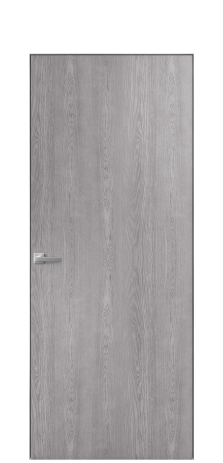 Дверь межкомнатная Porte 39-00 Цвет Дуб Кварц Покрытие Шпон натуральный вертикаль Наличник Скрытый короб хром Цена 50900