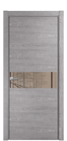 Дверь межкомнатная Ветро 11 Цвет Дуб Кварц Покрытие Шпон натуральный  Наличник L 75 Цена 52150