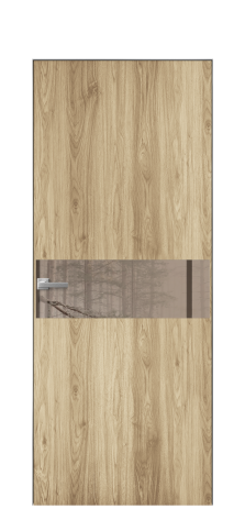 Дверь межкомнатная Vetro 11 Цвет Орех светлый Покрытие ПВХ ПОД ДЕРЕВО Наличник Скрытый короб хром Цена 41500