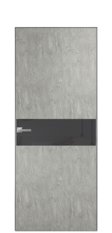 Дверь межкомнатная Vetro 11 Цвет Скол камня грей Покрытие ПВХ ORIGINAL Наличник Скрытый короб хром Цена 41000