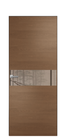 Дверь межкомнатная Ветро 11 Цвет Дуб Темный Покрытие Шпон натуральный  Наличник Скрытый короб хром Цена 49950