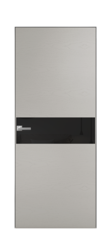 Дверь межкомнатная Vetro 11 Цвет Ясень Серый Шелк Покрытие Шпон крашеный  Наличник Скрытый короб хром Цена 65010