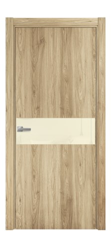 Дверь межкомнатная Vetro 11 Цвет Орех NY светлый Покрытие ПВХ WOOD NATURAL Наличник L 75 Цена 34100