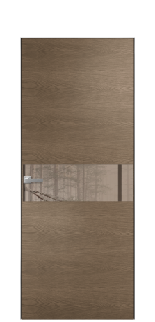 Дверь межкомнатная Vetro 11 Цвет Дуб Имбирь Покрытие Шпон натуральный  Наличник L 75 Цена 51650