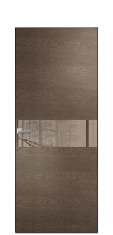 Дверь межкомнатная Vetro 11 Цвет Дуб Имбирь Покрытие Шпон натуральный  Наличник Скрытый короб хром Цена 67110