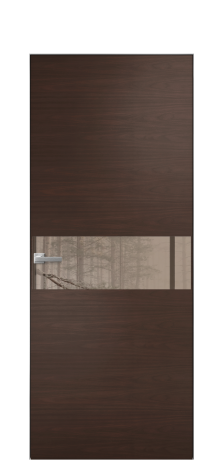 Дверь межкомнатная Vetro 11 Цвет Дуб Песочный Покрытие Шпон натуральный  Наличник Скрытый короб хром Цена 67110