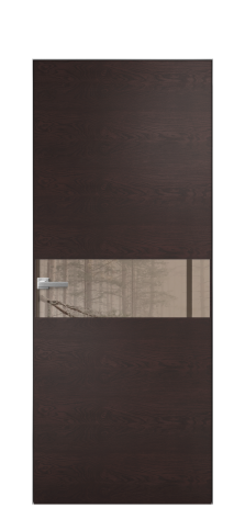 Дверь межкомнатная Vetro 11 Цвет Дуб Светлый Покрытие Шпон натуральный  Наличник Скрытый короб хром Цена 67110