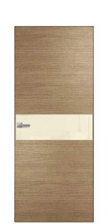 Дверь межкомнатная Vetro 11 Цвет Дуб Кварц Покрытие Шпон натуральный  Наличник Скрытый короб хром Цена 66610