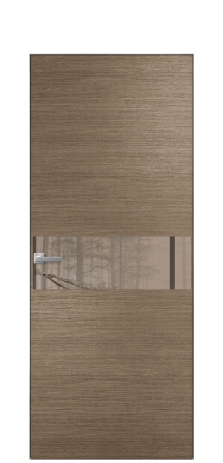 Дверь межкомнатная Vetro 11 Цвет Дуб Мускат Покрытие Шпон натуральный  Наличник Скрытый короб хром Цена 67110