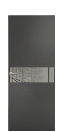 Дверь межкомнатная Vetro 11 Цвет Ясень Антрацит Покрытие Шпон крашеный  Наличник Скрытый короб хром Цена 65510