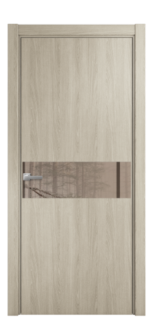 Дверь межкомнатная Vetro 11 Цвет Maderaira oak sand Покрытие ПВХ WOOD NATURAL Наличник L 75 Цена 24596