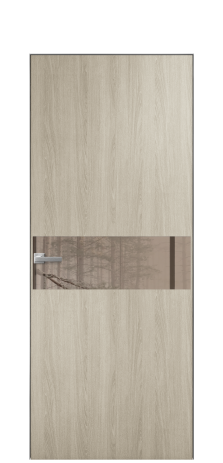 Дверь межкомнатная Vetro 11 Цвет Maderaira oak sand Покрытие ПВХ WOOD NATURAL Наличник Скрытый короб хром Цена 40736