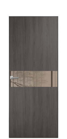 Дверь межкомнатная Vetro 11 Цвет Maderaira oak agate Покрытие ПВХ WOOD NATURAL Наличник Скрытый короб хром Цена 40736