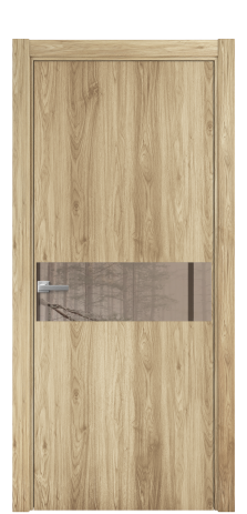 Дверь межкомнатная Vetro 11 Цвет Орех NY светлый Покрытие ПВХ WOOD NATURAL Наличник L 75 Цена 24596
