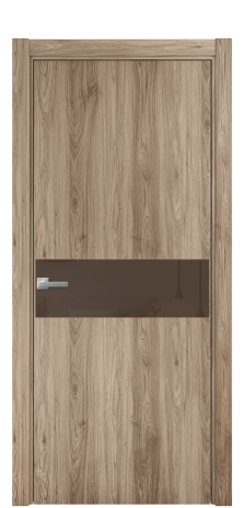 Дверь межкомнатная Vetro 11 Цвет Орех NY смоук Покрытие ПВХ WOOD NATURAL Наличник L 75 Цена 24196