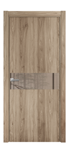 Дверь межкомнатная Vetro 11 Цвет Орех NY смоук Покрытие ПВХ WOOD NATURAL Наличник L 75 Цена 24596