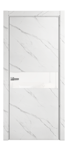 Дверь межкомнатная Vetro 11 Цвет Monte white soft Покрытие ПВХ ORIGINAL Наличник L 75 Цена 24196