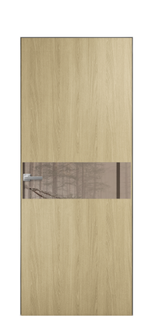 Дверь межкомнатная Vetro 11 Цвет Maderaira oak amber Покрытие ПВХ WOOD NATURAL Наличник Скрытый короб хром Цена 40736
