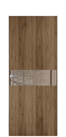 Дверь межкомнатная Vetro 11 Цвет Орех NY классический Покрытие ПВХ WOOD NATURAL Наличник Скрытый короб хром Цена 40736