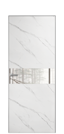 Дверь межкомнатная Vetro 11 Цвет Monte white soft Покрытие ПВХ ORIGINAL Наличник Скрытый короб хром Цена 40336