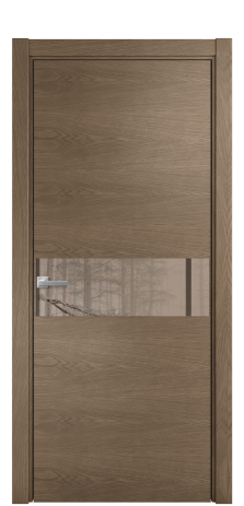 Дверь межкомнатная Vetro 11 Цвет Дуб Мускат Покрытие Шпон натуральный  Наличник L 75 Цена 51650