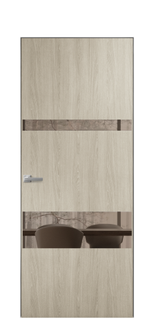 Дверь межкомнатная Vetro 12 Цвет Maderaira oak sand Покрытие ПВХ WOOD NATURAL Наличник Скрытый короб хром Цена 42424
