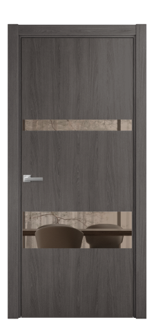 Дверь межкомнатная Vetro 12 Цвет Maderaira oak agate Покрытие ПВХ WOOD NATURAL Наличник L 75 Цена 26284