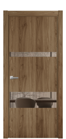 Дверь межкомнатная Vetro 12 Цвет Орех NY классический Покрытие ПВХ WOOD NATURAL Наличник L 75 Цена 26284