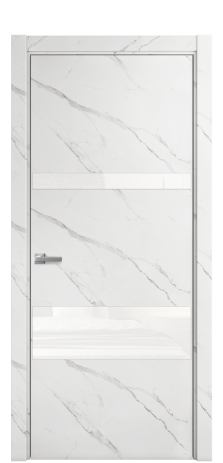 Дверь межкомнатная Vetro 12 Цвет Monte white soft Покрытие ПВХ ORIGINAL Наличник L 75 Цена 25884