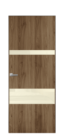 Дверь межкомнатная Vetro 12 Цвет Орех NY классический Покрытие ПВХ WOOD NATURAL Наличник Скрытый короб хром Цена 42024