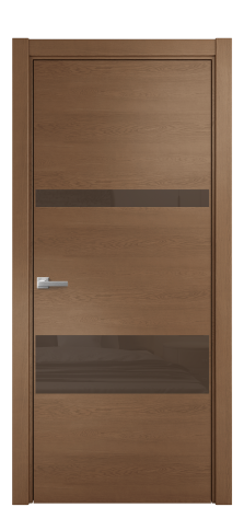 Дверь межкомнатная Vetro 12 Цвет Дуб Темный Покрытие Шпон натуральный  Наличник L 75 Цена 51150