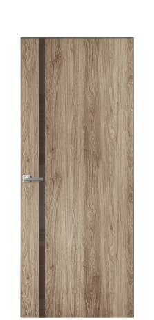 Дверь межкомнатная Vetro 13 Цвет Орех NY смоук Покрытие ПВХ WOOD NATURAL Наличник Скрытый короб хром Цена 40336