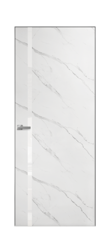 Дверь межкомнатная Vetro 13 Цвет Monte white soft Покрытие ПВХ ORIGINAL Наличник Скрытый короб хром Цена 40336