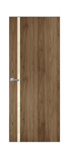 Дверь межкомнатная Vetro 13 Цвет Орех NY классический Покрытие ПВХ WOOD NATURAL Наличник Скрытый короб хром Цена 40336